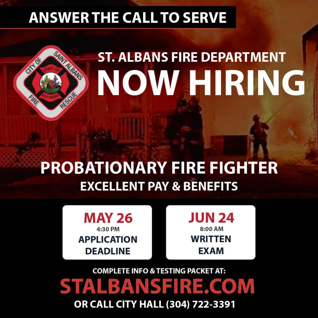 St. Albans Fire Department Set to Hire Probationary Firefighter